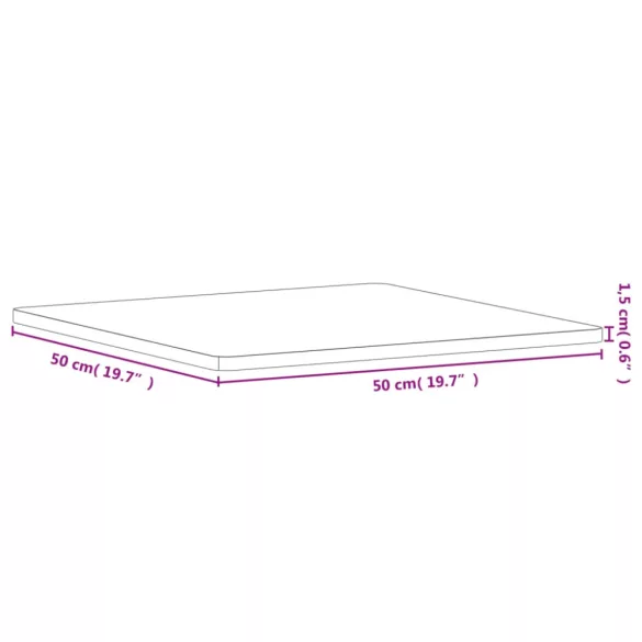 tömör bükkfa négyzet alakú asztallap 50 x 50 x 1,5 cm