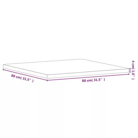 tömör bükkfa négyzet alakú asztallap 80 x 80 x 4 cm
