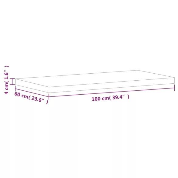 tömör bükkfa fürdőszobai pult 100 x 60 x 4 cm