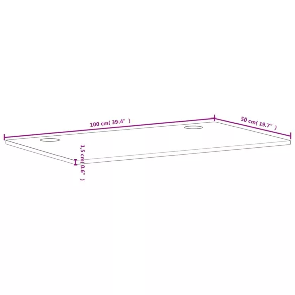 tömör bükkfa íróasztallap 100 x 50 x 1,5 cm