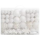 111 részes fehér polisztirol karácsonyi gömb szett