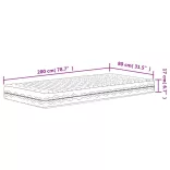 fehér H2/H3 keménységű habmatrac 80x200 cm