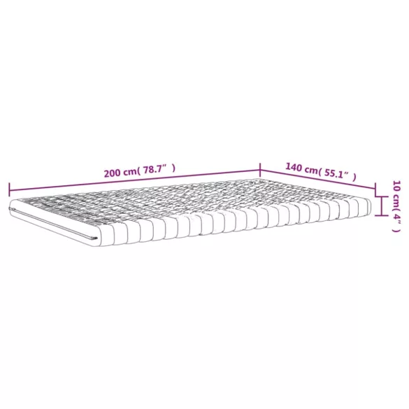 fehér 7 zónás 20 ILD keménységű habmatrac 140 x 200 cm
