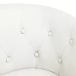 fehér műbőr kagylófotel lábtartóval