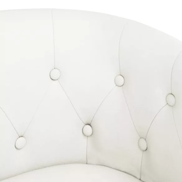 fehér műbőr kagylófotel lábtartóval