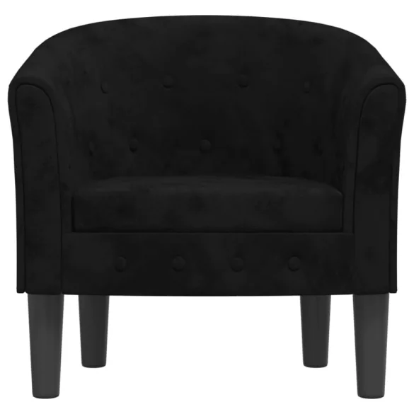 fekete bársony kagylófotel