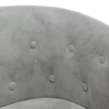 világosszürke bársony kagylófotel lábtartóval