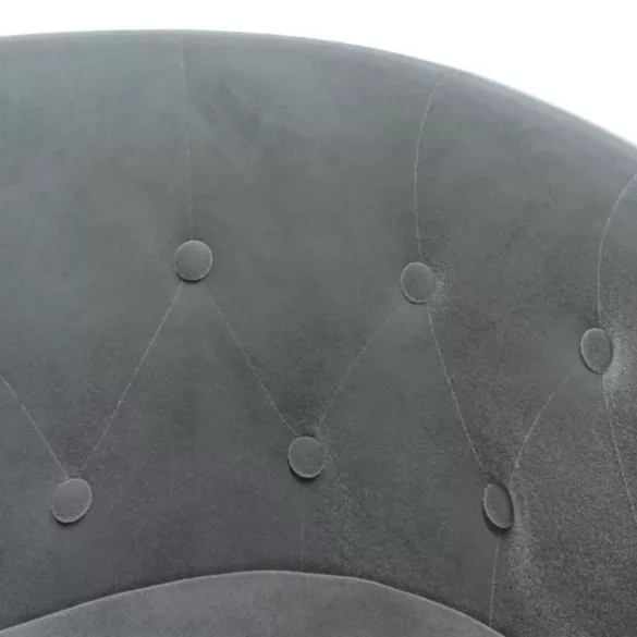 sötétszürke bársony kagylófotel lábzsámollyal