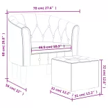 fekete bársony kagylófotel lábzsámollyal