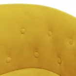 sárga bársony kagylófotel lábzsámollyal