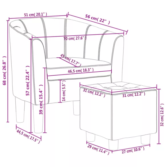 fekete műbőr kagylófotel lábtartóval