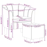 barna műbőr kagylófotel lábtartóval