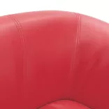 piros műbőr kagylófotel lábtartóval