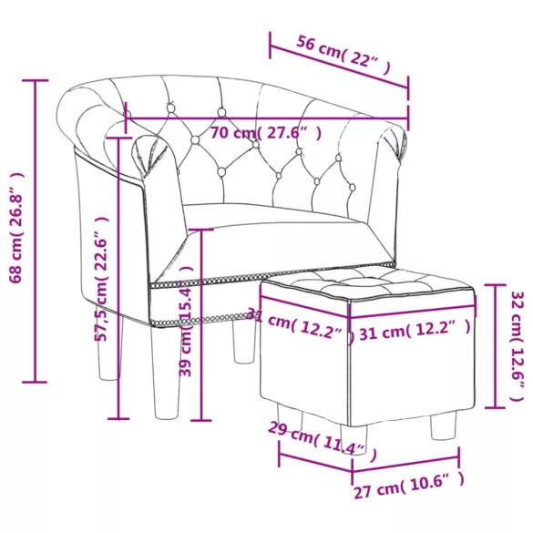 ezüstszínű műbőr kagylófotel lábzsámollyal
