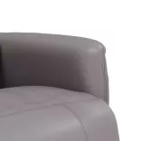 szürke műbőr dönthető masszázsfotel lábtartóval