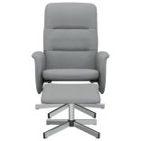 világosszürke szövet dönthető fotel lábtartóval