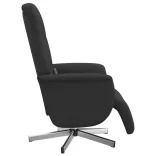 fekete szövet dönthető masszázsfotel lábtartóval