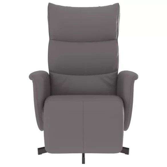 szürke műbőr dönthető fotel lábtartóval