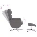 szürke dönthető műbőr masszázsfotel lábzsámollyal