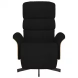 fekete szövet dönthető fotel lábtartóval