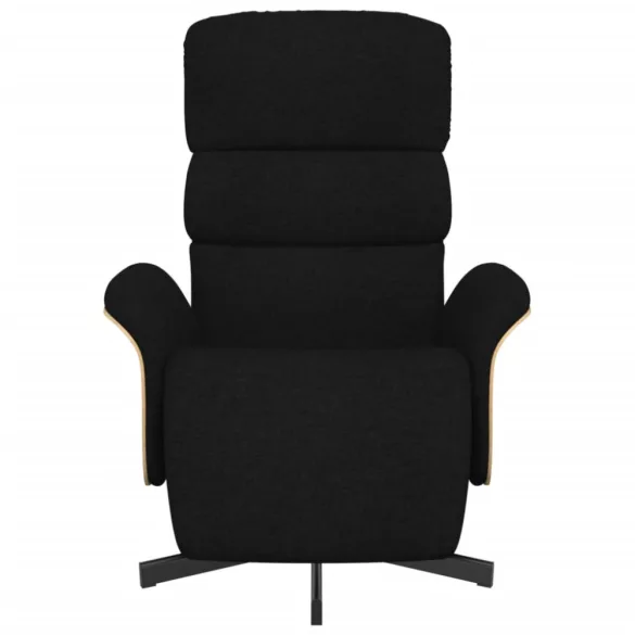 fekete szövet dönthető fotel lábtartóval