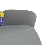 világosszürke szövet dönthető masszázsfotel lábtartóval