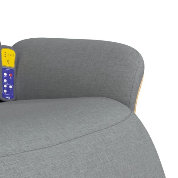 világosszürke szövet dönthető masszázsfotel lábtartóval