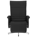 fekete műbőr dönthető fotel lábtartóval