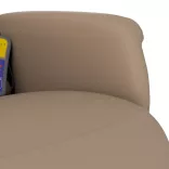 kávészínű műbőr dönthető masszázsfotel lábtartóval