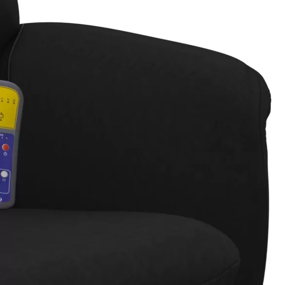 fekete bársony dönthető masszázsfotel lábtartóval