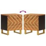 fekete-barna tömör mangófa éjjeliszekrény