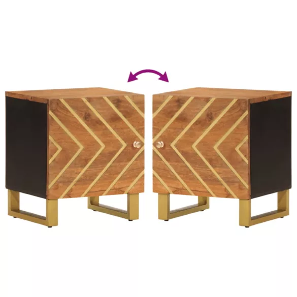 fekete-barna tömör mangófa éjjeliszekrény