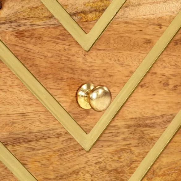 2 db barna-fekete tömör mangófa éjjeliszekrény