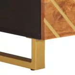 barna és fekete tömör mangófa dohányzóasztal 80 x 54 x 40 cm