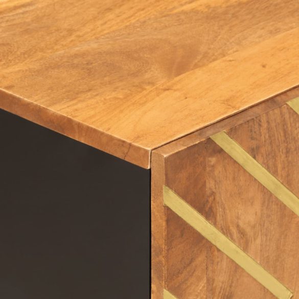 barna és barna tömör mangófa TV-szekrény 80x31,5x46 cm