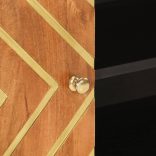 barna és barna tömör mangófa TV-szekrény 80x31,5x46 cm