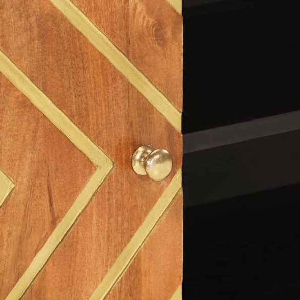 barna és barna tömör mangófa TV-szekrény 80x31,5x46 cm