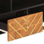 barna és fekete tömör mangófa TV-szekrény 100x33,5x46 cm