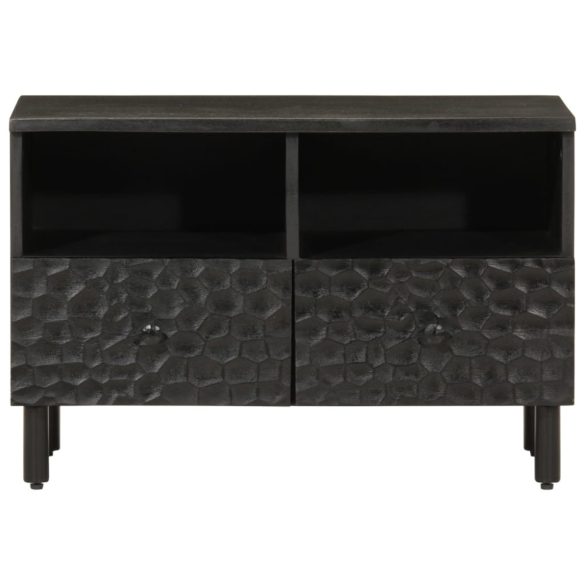 fekete tömör mangófa TV-szekrény 70 x 33 x 46 cm