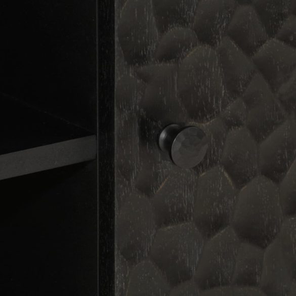 fekete tömör mangófa TV-szekrény 80 x 31 x 46 cm