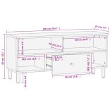 fekete tömör mangófa TV-szekrény 100 x 33 x 46 cm