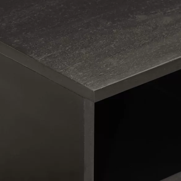 fekete tömör mangófa TV-szekrény 80 x 33 x 46 cm