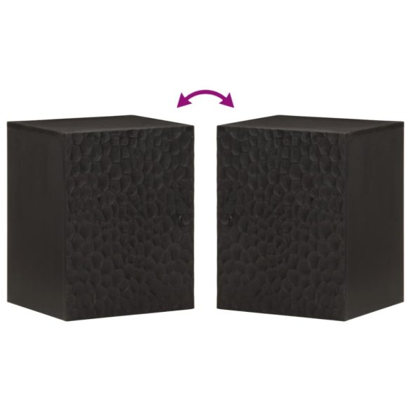 fekete tömör mangófa fali fürdőszobaszekrény 38 x 33 x 48 cm