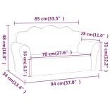kétszemélyes antracitszürke puha plüss gyerekkanapé