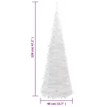 könnyen felállítható műkarácsonyfa 50 db LED fénnyel 120 cm