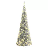 könnyen felállítható műkarácsonyfa hóval 150 LED-del 180 cm