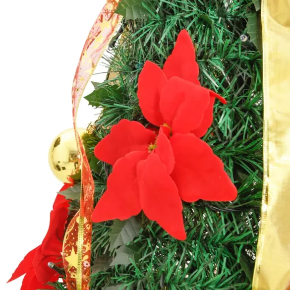 könnyen felállítható műkarácsonyfa 100 db LED-fénnyel 150 cm