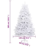 fehér csuklópántos műkarácsonyfa állvánnyal 300 cm