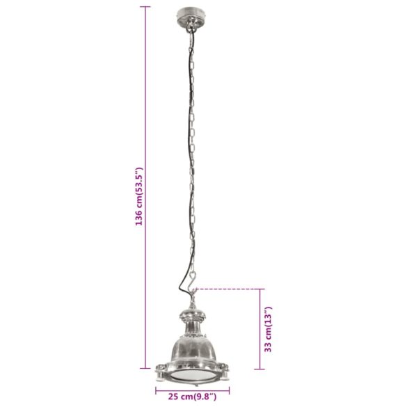 alumínium függőlámpa 25 x 25 x 136 cm