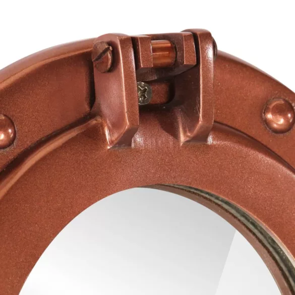 alumínium és üveg fali lőrés tükör Ø30 cm